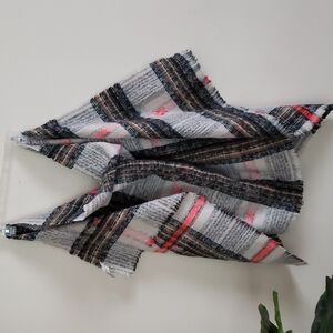 Plaid print chunky blanket scarf, size 31x62